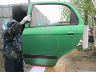 Стекло двери Шевроле Спарк задней левой 96601502, - БУ