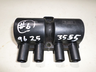 Катушка зажигания 96253555 - 3 контакта фишка овальная - номер 6 - СЛОМАНО 1 крепление - БУ