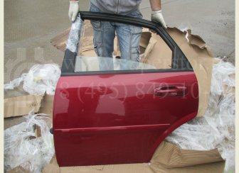 Дверь задняя левая Шевроле Лачетти Седан 96547899, - в СБОРЕ, - БУ Красная S-49