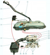 Бензобак Шевроле Лачетти - Клапан топливных паров топлива 96554011, -  БУ