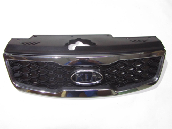 Решетка радиатора Киа Рио 3 863621G600 - Черная - ХРОМ - с эмблемой KIA, - Hyundai/Kia