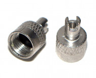 Колпачок золотника хромированный металл с  ключом для ниппеля на все автомобили, - Airline