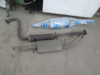 Глушителя замена задней части - основного на Шевроле Ланос, Дэу Сенс, Нексия