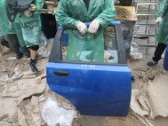 Дверь задняя Шевроле Авео Хэтчбек Т200 правая 96585393 - БУ А Синяя DK100 - вмятина