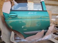 Дверь задняя правая Дэу Матиз 96562538 с молдингом - БУ в сборе Зеленая DM-15