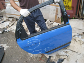 Дверь задняя правая Шевроле Спарк 96601253 механика - БУ Синяя СМ13 в СБОРЕ но БЕЗ СТЕКЛА