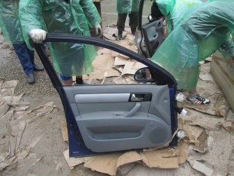 Облицовка двери Шевроле Лачетти Хэтчбек, Универсал передней левой 96471302 электро, - БУ