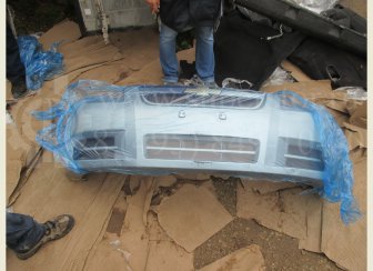 Бампер передний Шевроле Авео Т250 Седан 96648503, 93742764, - БУ Серебро S53 голый - рем кроншт