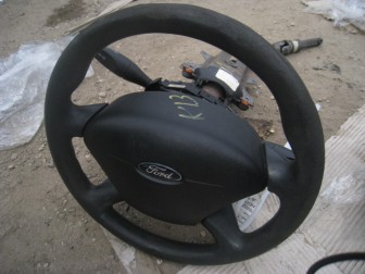 Подушка безопасности Форд Фокус 1 водительская 1221336, 1139235 в руль 4 спицы Satin Black, - БУ