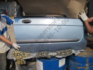 Дверь передняя Шевроле Авео Т200 правая Хэтчбек 3-х дверный 96601637, - БУ Серо-Голубая СК-76