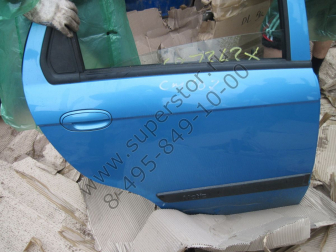 Дверь задняя правая Дэу Матиз с молдингом 96562538 Голая - БУ Голубая CM107 - вмятина