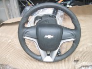 Рулевое колесо Шевроле Авео Т300 руль 95015583, 95015143 без джойстиков с накладкой Серебро, - БУ