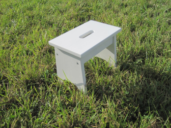 Табурет из массива дерева 32х20х27 см прямоугольный - аналог Икеа серия Bekvam - Белый цвет - Россия