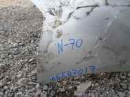 Бампер задний Шевроле Авео Т200 Хэтчбек 96543017 - БУ Серебро - N-70 - клей от пленки защитной