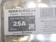 Предохранитель 25 Ам MINI FN25A.50/32V плоский - Желтый - Комплект - 48 штук, - TESLA