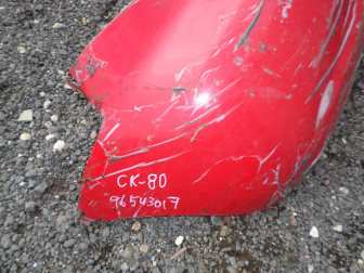 Бампер задний Шевроле Авео Т200 Хэтчбек 96543017 - БУ - Красный СК-80 - клей от пленки защитной