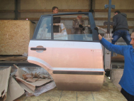 Дверь задняя правая Форд Фьюжен с 01 по 12г. (CBK) 1692525, 1541624, - БУ Серебро FU-18 - в сборе