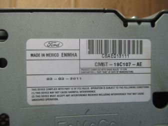 Магнитола Форд Фокус 3 штатная CM5T19C107AE C6AED13111 без панели управления, - БУ