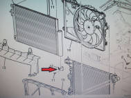 Кронштейн радиатора кондиционера 95484860, 95484878 Шевроле Авео Т300 нижний, - БУ