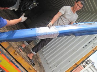 Накладка порога Шевроле Авео Т200 Хэтчбек 3 дверный левая 96600361 - БУ Синий