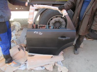 Дверь задняя левая Форд Фокус 2 седан и хэтчбек 1505763 - БУ Черная Матовая F0-20 - в Сборе