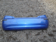 Бампер задний Шевроле Авео Т200 Хэтчбек 96543017 - БУ - Синий C-185 - с молдингами