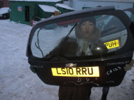 Крышка багажника Шевроле Авео Хэтчбек Т200 и 255, 96540837 - БУ Черная CA-123 в СБОРЕ - царапины