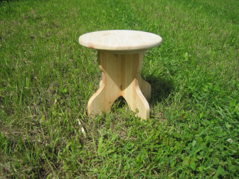 Табурет из массива дерева круглый 29х29 см высота 28 см вес 1,7 кг - материал сосна - Артель