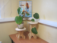 Подставка для цветов круглая 29х29х45 см табурет из массива сосны - аналог Икеа - Артель