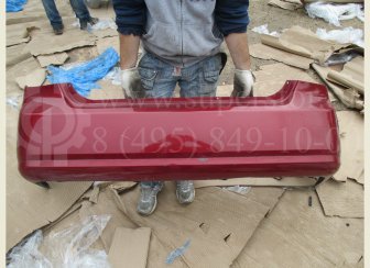 Бампер задний Шевроле Лачетти Cедан 96545559 Дэу Джентра, - БУ Красный с Катафотами