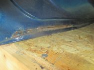 Дверь Форд Фокус 1 задняя левая 1430139 Седан и Хетчбек - БУ Синяя S41 в СБОРЕ  есть ржавчина внизу