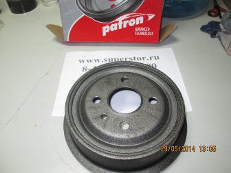 Барабан тормозной задний Дэу Нексия, Шевроле Ланос 96175281 без ступицы D 200 мм, - Patron-1