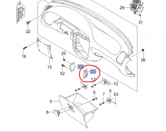 Кронштейн торпеды правый 96214201 Шевроле Ланос, Шанс, Сенс 1.5 литра, - БУ