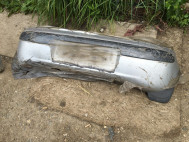 Бампер задний Дэу Матиз 96563473 с 1998 года - БУ Серебристый - Кореец