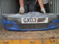 Бампер передний Дэу Матиз 96563988 96562593 - БУ Синий DM-87 - Голый