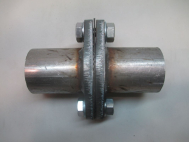 Фланец 45x45 mm с трубой демпферное соединение к-кт 2 шт уплотн. кольцо, крепеж  -TRANSMASTER UNIVER