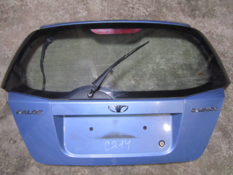 Крышка багажника Шевроле Авео Хэтчбек Т200 и 255 96540837 в сборе - Голубая С214 - есть 2 вмятинки -