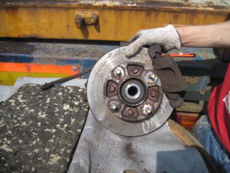 Диск тормозной передний 96254392 Шевроле Спарк М200 Дэу Матиз 96284392 - Не вентилируем - БУ-2