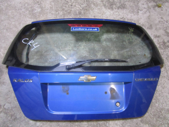 Крышка багажника Шевроле Авео Хэтчбек Т200 и 255 96540837 в сборе - Синяя СK4 - есть 2 вмятинки - БУ