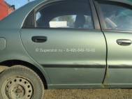 Дверь задняя правая Шевроле Ланос 96310032 - в сборе Зеленая есть ржавчина - БУ