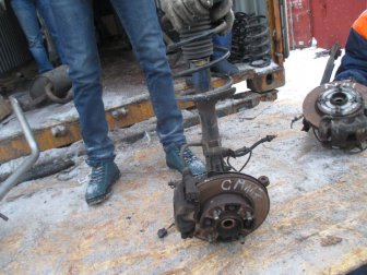 Амортизатор передний левый Шевроле Спарк М200 96424026 стойка Голая, - БУ